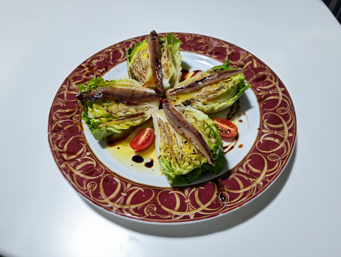 Ensalada de cogollos con anchoas