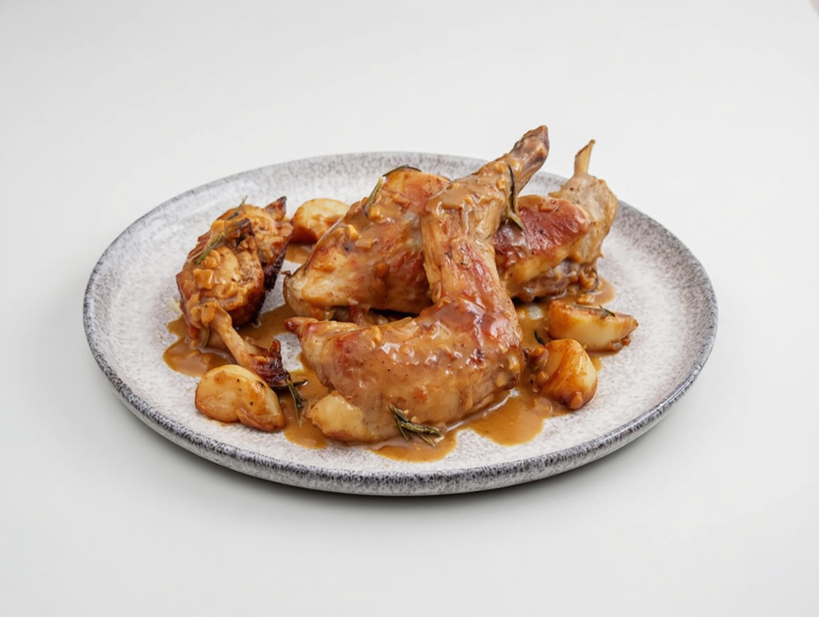 Conejo al ajillo con all i oli